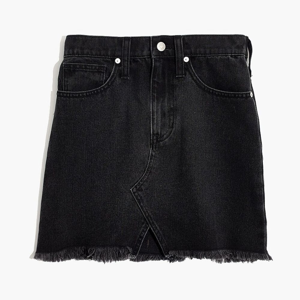 Madewell Rigid Denim A-Line Mini Skirt in‎ Lunar Wash: Cutout Edition K4918 - 31